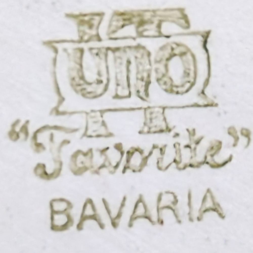 Antique IT UNO Favorite Bavaria Porcelain Tray — Forget-Me-Not Floral, Gold Trim - Picture 2 of 6